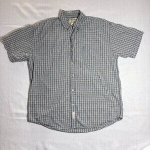 Vintage Men's U.S. Expedition Short Sleeve Button Down Plaid Shirt Size Large